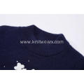 Girl's Knitted Applique Snowflake Beads Pullover